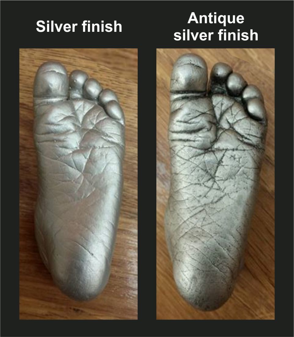 Antique silver finish on casts