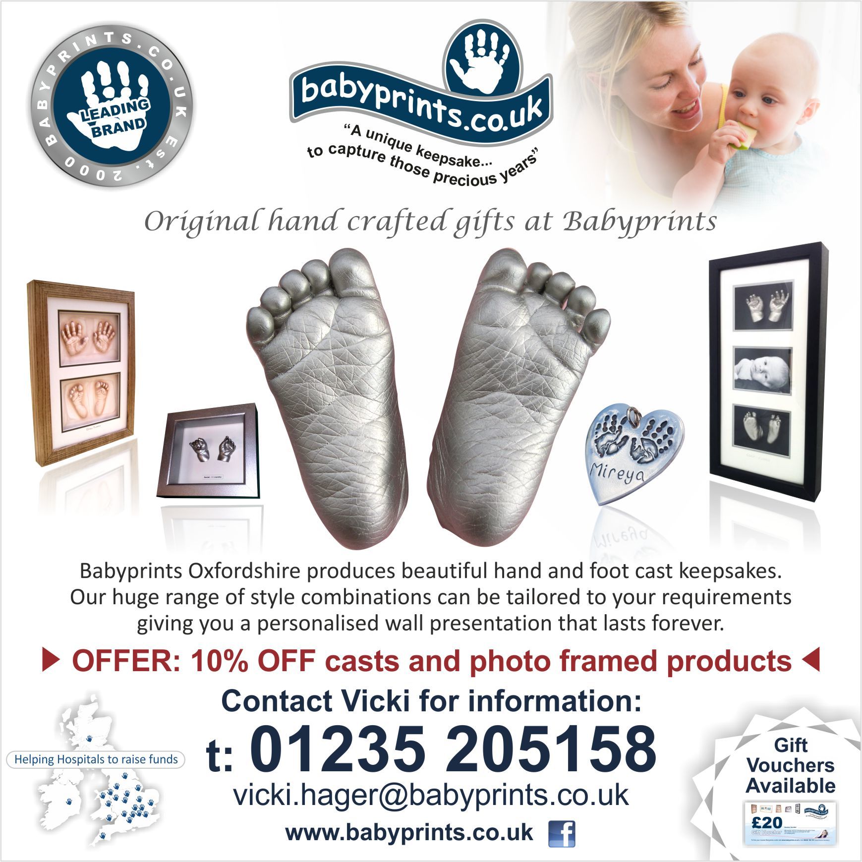 Oxfordshire Baby hands and feet casting