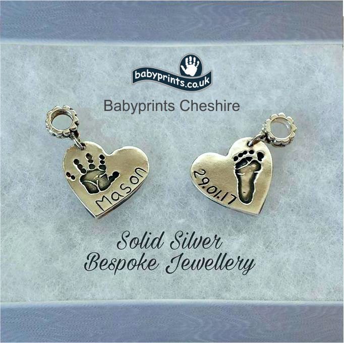 Silver print jewellery in Cheshire