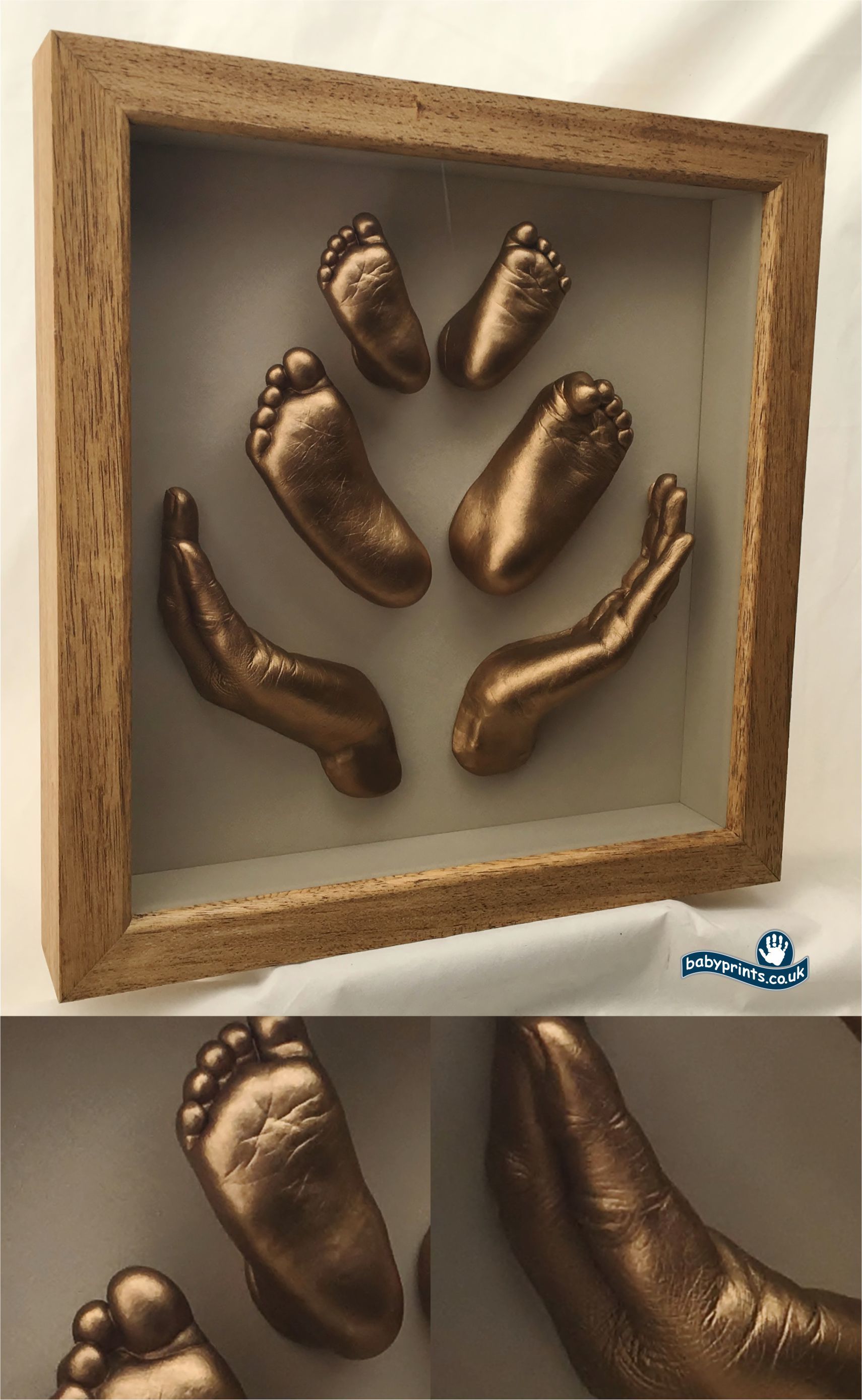 Family hands and feet statues framed