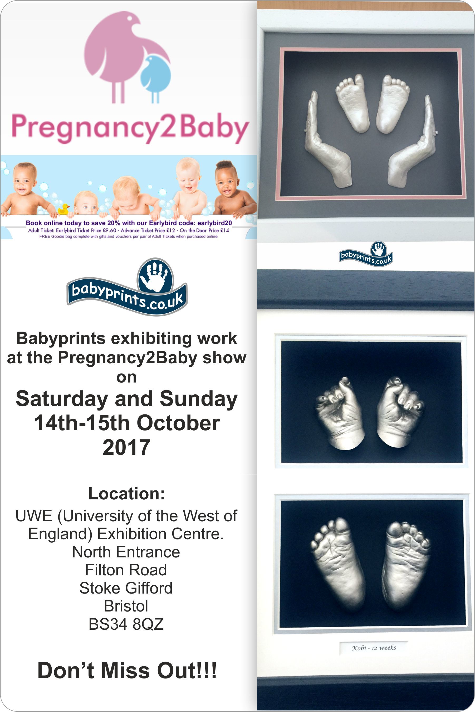 Babyprints at Pregnancy2Baby show October 2017