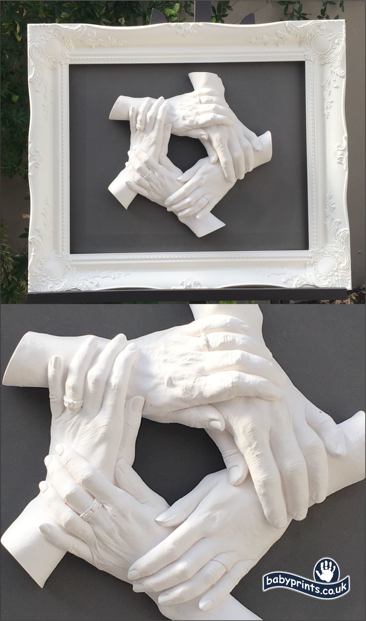 Family of 5 linked hands statue