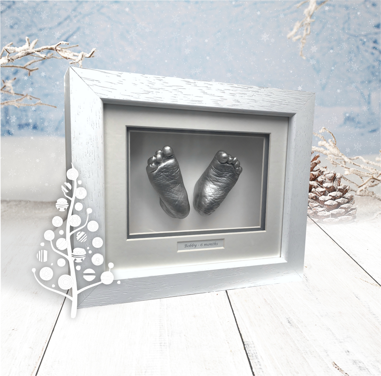 Framed-baby-feet-casts-for-Christmas